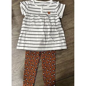 Legging And 2 Tops‎ Simply joys By Carter Size 2T, Leapard Print 3 Piece Set NEW